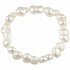 Zoetwater parel armband met grote witte parels, elastisch | Peanut