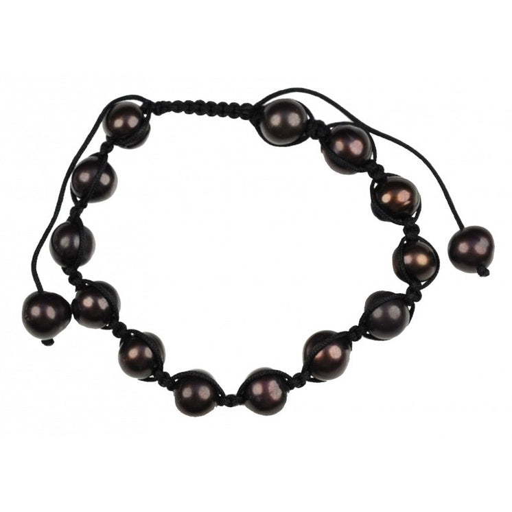 Zoetwater parel schuif armband met bruin zwarte parels | Sambala Brown Pearl