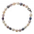 Handgeknoopt zoetwater parel armband met wit, zalm, roze en grijs blauwe parels en sterling zilver (925) | Sheila