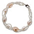 Zoetwater parel armband met witte, zalm en roze parel | Twine Pearl Soft Colors