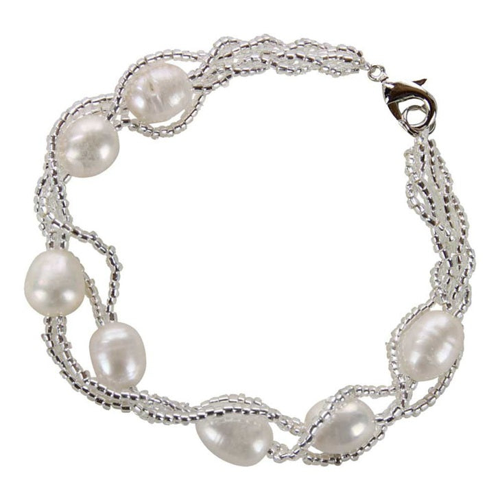 Wit zoetwater parel armband | Twine Pearl White