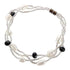 Wit zoetwater parel armband met zwart facet geslepen kristallen en magneetslotje | Twine Pearl Black Crystal