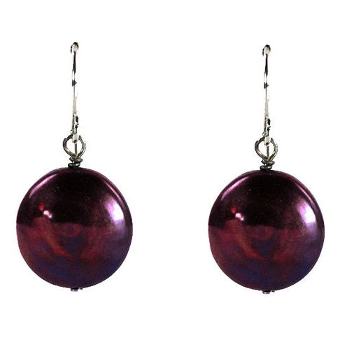 Zoetwater parel oorbellen met zwart bruin paarse parels en sterling zilver (925) vooraanzicht | Coddy