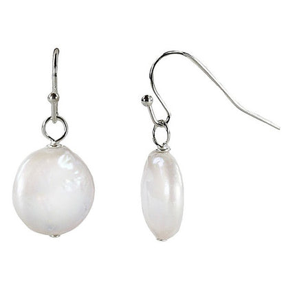 Witte zoetwater parel oorbellen met sterling zilver (925) | Colly