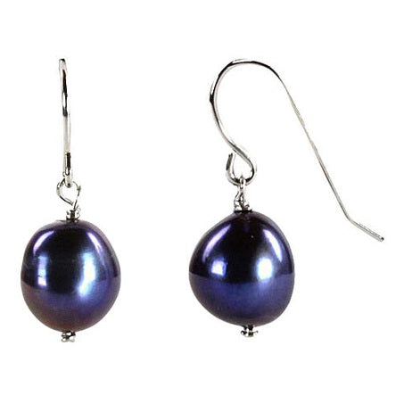 Zoetwater parel oorbellen met blauw paarse parels en gerhodineerd zilver | Hanna