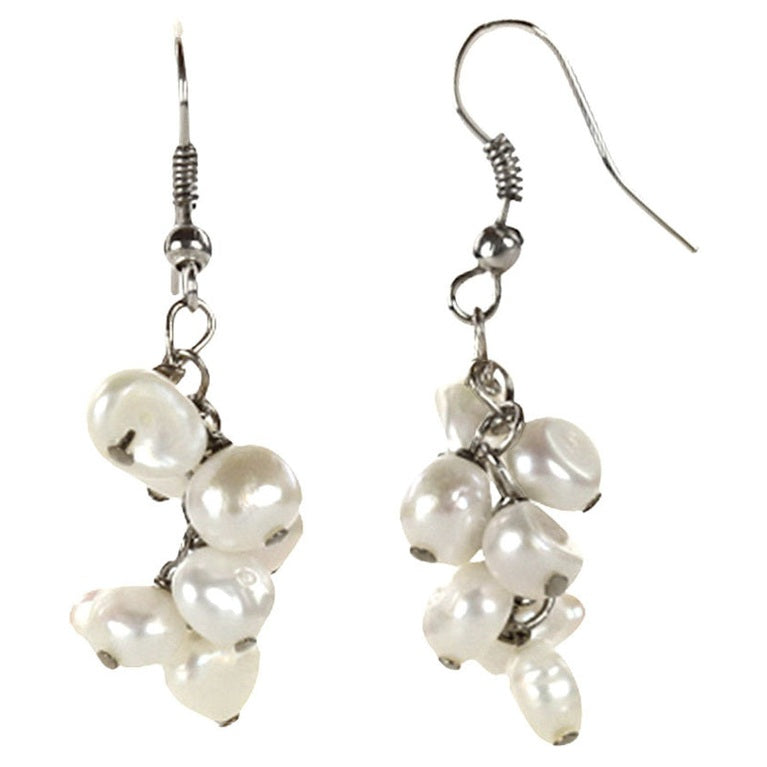 Zoetwater parel oorbellen met witte parels en sterling zilver (925) | Josefine