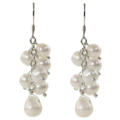 Zoetwater parel oorbellen met witte parels en sterling zilver (925) | Jozien