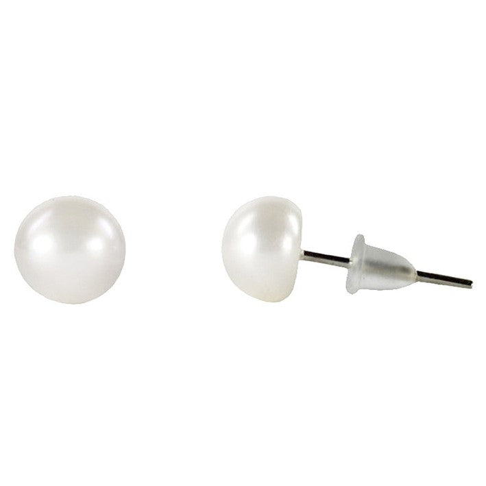 Zoetwater parel oorknopjes met witte parels | Mia Two White