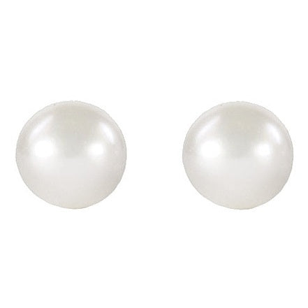 Zoetwater parel oorknopjes met witte parels, voorkant | Mia Two White