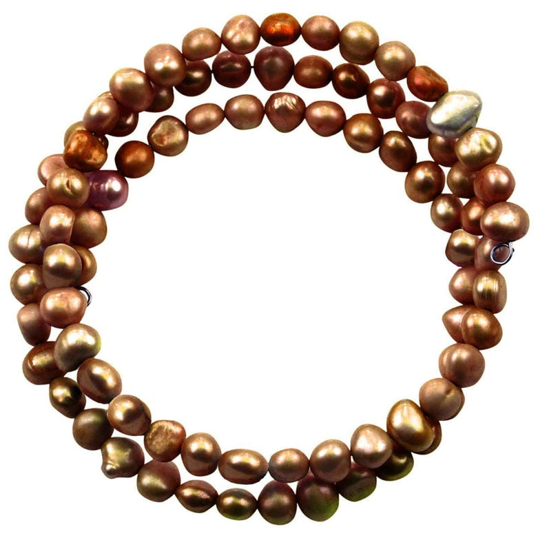 Zoetwater parel wikkel armband met bruin parels | Zen Brown