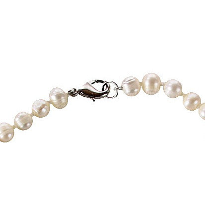 Slotje van zoetwater parelketting met witte en oranje roze parels en sterling zilver (925) | Biwa Lipstick