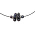 Detail van zoetwater parelketting met zwart paarse parels en stras steentjes | Bling Black Ball