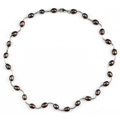 Zoetwater parelketting met bruin grijze parels | Griande