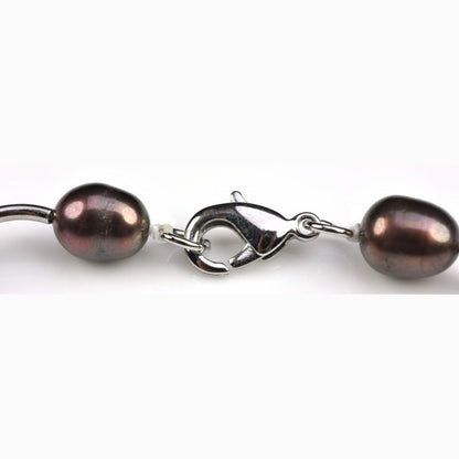 Slotje van zoetwater parelketting met bruin grijze parels | Griande