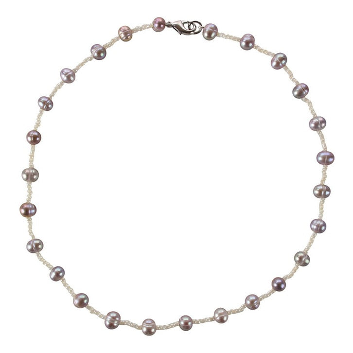 Zoetwater parelketting met roze parels en sterling zilver (925) | Little Pink White