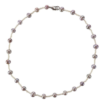 Zoetwater parelketting met roze parels en sterling zilver (925) | Little Pink White