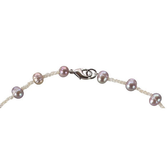 Slotje van zoetwater parelketting met roze parels en sterling zilver (925) | Little Pink White