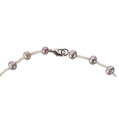 Slotje van zoetwater parelketting met roze parels en sterling zilver (925) | Little Pink White