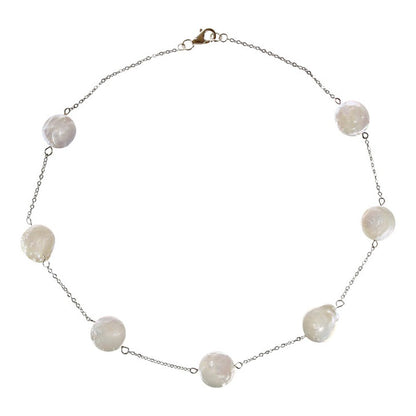 Zoetwater parelketting met grote witte parels | Marleen