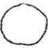 Blauw paarse zoetwater parelketting met gerhodineerd zilveren slotje | Pealca
