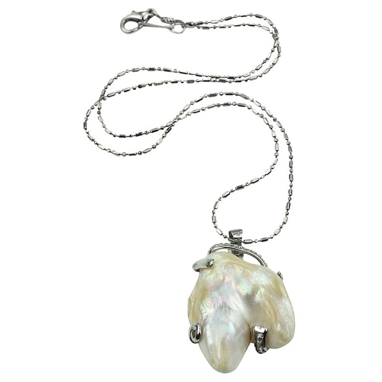 Zoetwater parelketting met grote witte parel hanger | Shape Pearl