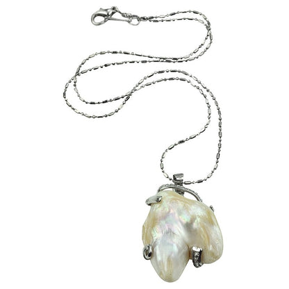 Zoetwater parelketting met grote witte parel hanger | Shape Pearl