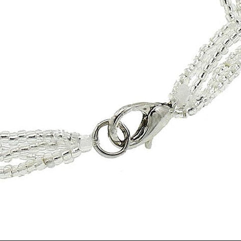 Slotje van zoetwater parel armband met wit en zalm kleurige parels | Annabelle