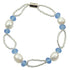 Wit zoetwater parel armband met blauwe kristallen en magneetslotje | Blacio