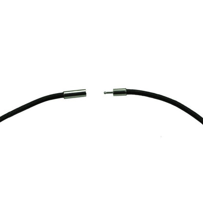 Slotje van grijs blauw zoetwater parel armband | Black Leather Pearl Grey