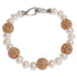 Wit zoetwater parel armband met gouden stras steentjes | Bling Rosé Golden Pearl