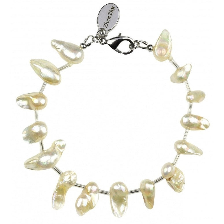 Wit zoetwater parel armband | Blister Stick AB White