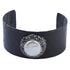 Wit zoetwater parel armband met stras steentjes en zwart leer | Bright One Pearl Black Leather