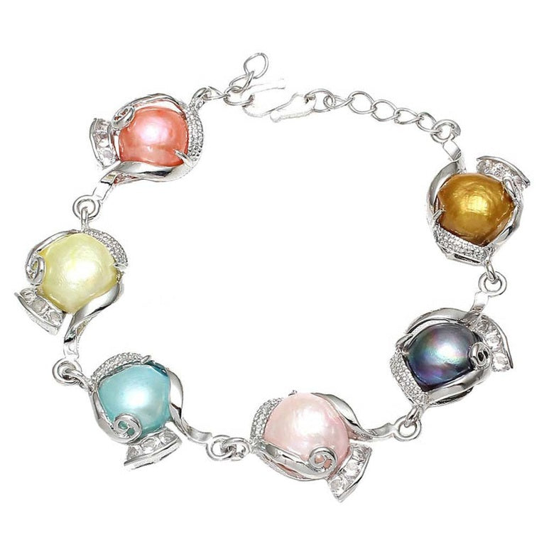 Zoetwater parel armband met pastel kleurige parels | Evita Color Two