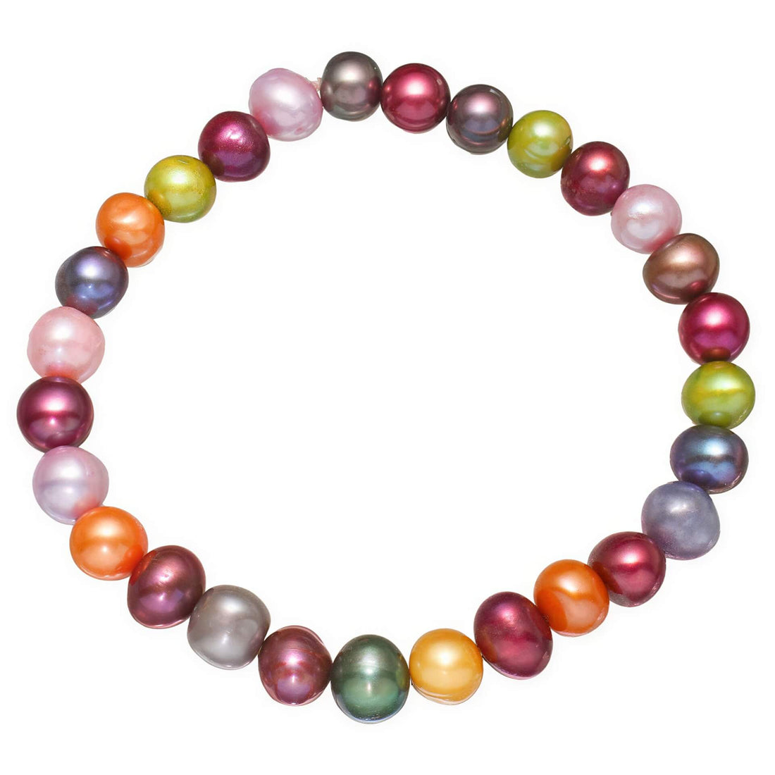 Zoetwater parel armband met vrolijke kleurtjes, elastisch | Indian Summer