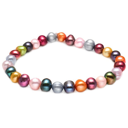 Zoetwater parel armband met vrolijke kleurtjes liggend | Indian Summer