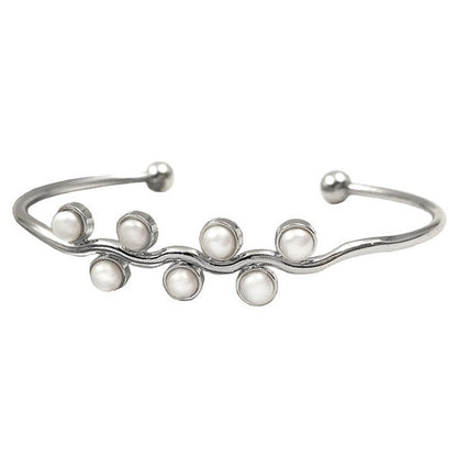 Wit zoetwater parel armband met zilver | Lindy Silver