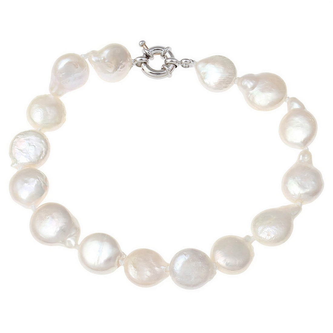Wit zoetwater parel armband met coin parels | Little White Coin Pearl