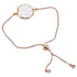 Wit zoetwater parel armband met schuif sluiting | One Gold Coin Pearl Chain