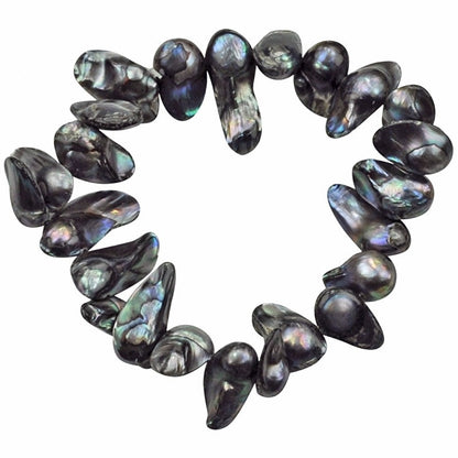 Zoetwater parel armband met zwart grijze parels, elastisch | Pearl Blister Black