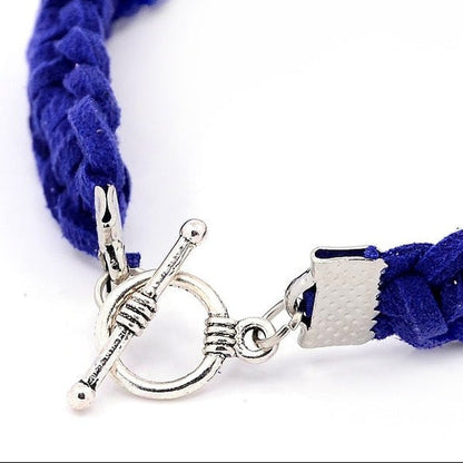 Slotje van zoetwater parel armband met blauw suede | Pearl Blue Suede