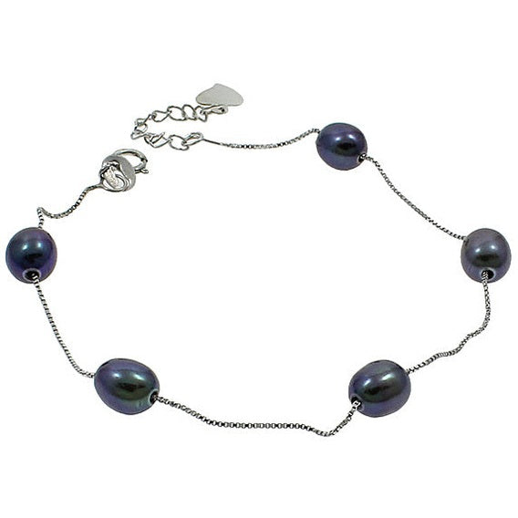 Zoetwater parel armband met zwarte parels, minimalistisch | Pearl Chain Black
