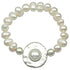 Wit zoetwater parel armband met zilveren schijf in het midden | Pearl Disk