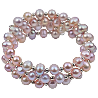 Roze zoetwater parel wikkelarmband | Pink Pearl Wrap