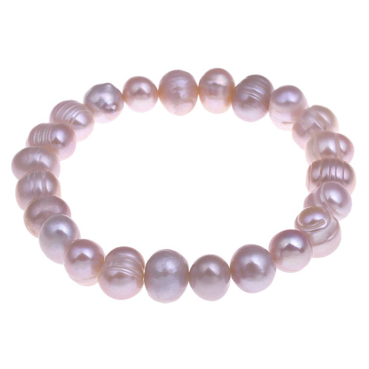 Roze zoetwater parel armband, zijaanzicht | Rozemarijn