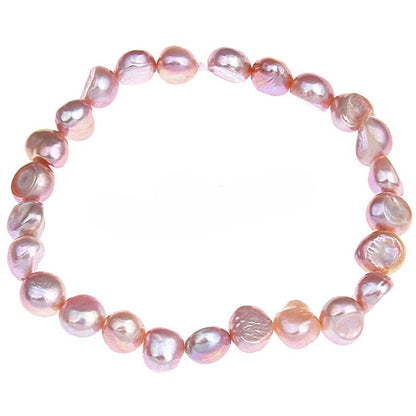 Zalm roze zoetwater parel armband, elastisch | Shinny Pearl Pink