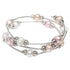 Zoetwater parel wikkelarmband met witte, roze en zalm kleurige parels | Three Loops Soft Color Pearl