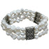 Wit zoetwater parel armband met 3 rijen, elastisch | Three Row White Pearl