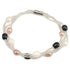 Zoetwater parel armband met witte, zalm en zwarte parels en magneetslotje | Twine Pearl Multi Color