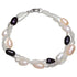 Zoetwater parel armband met witte, zalm en zwarte parels | Twine Pearl Multi Color Two