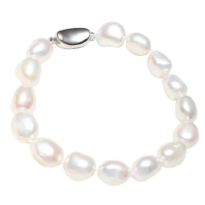 Wit handgeknoopt zoetwater parel armband | Wina